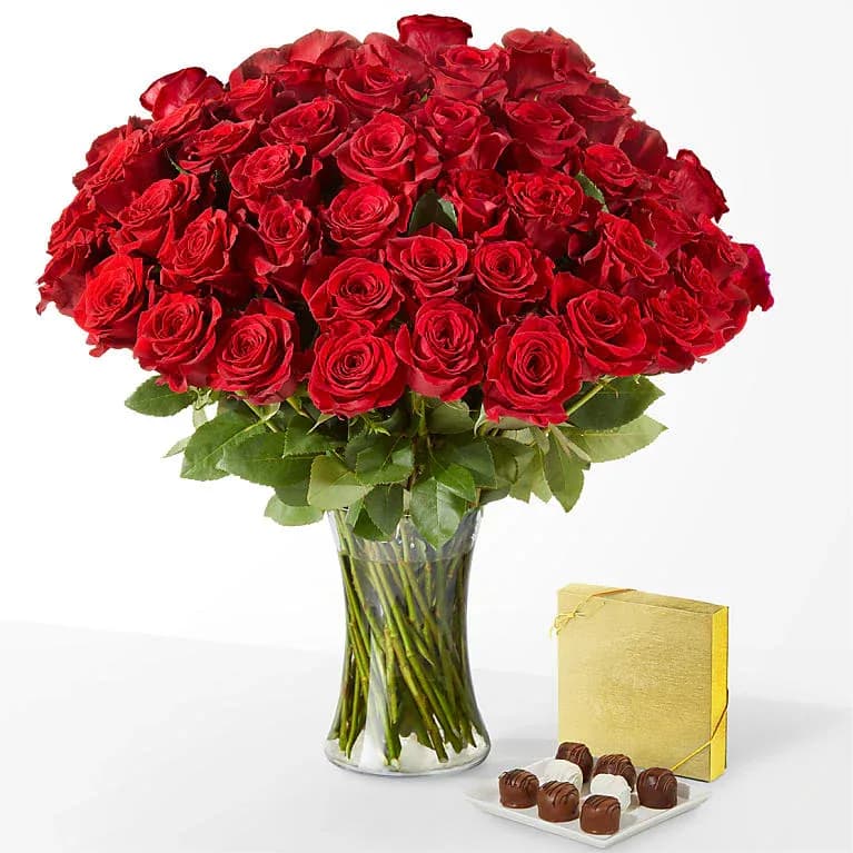 Fifty Long Stem Red Roses