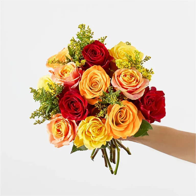 Sunlit Fall Rose Bouquet