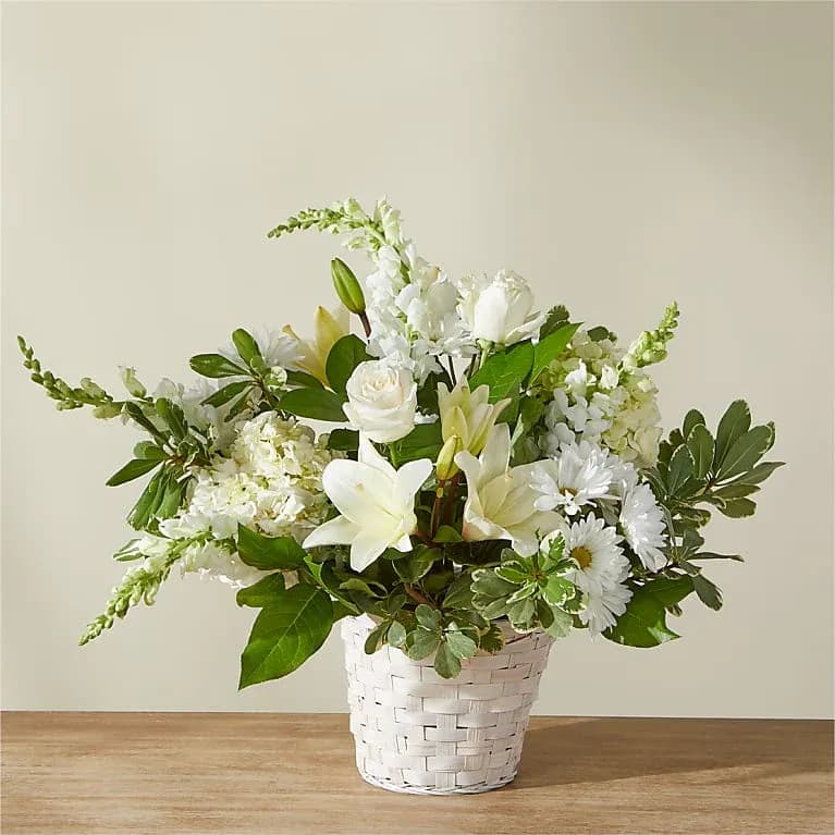 Ivory Elegance Floral Basket Standard