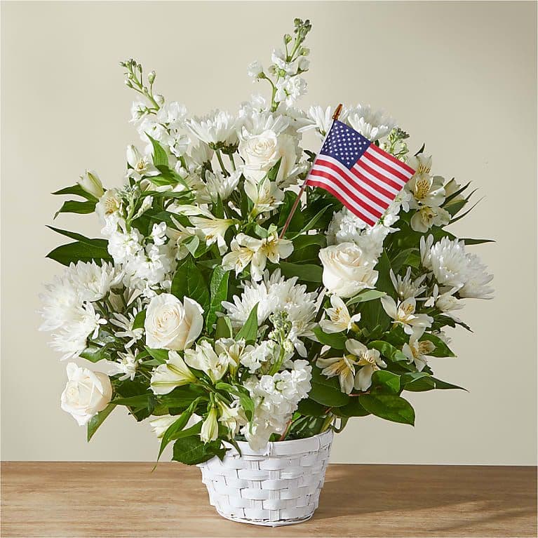 Eternal Affection Arrangement with Flag Premium with Flag